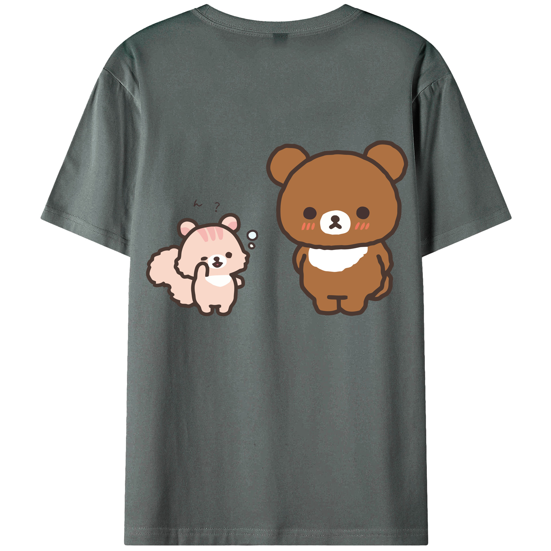 （画像用） リラックマ リラックマ キイロイトリ Rilakkuma Korilakkuma Kiiroitori 綿100％ メンズ半袖Tシャツ（バックプリント） 通気性